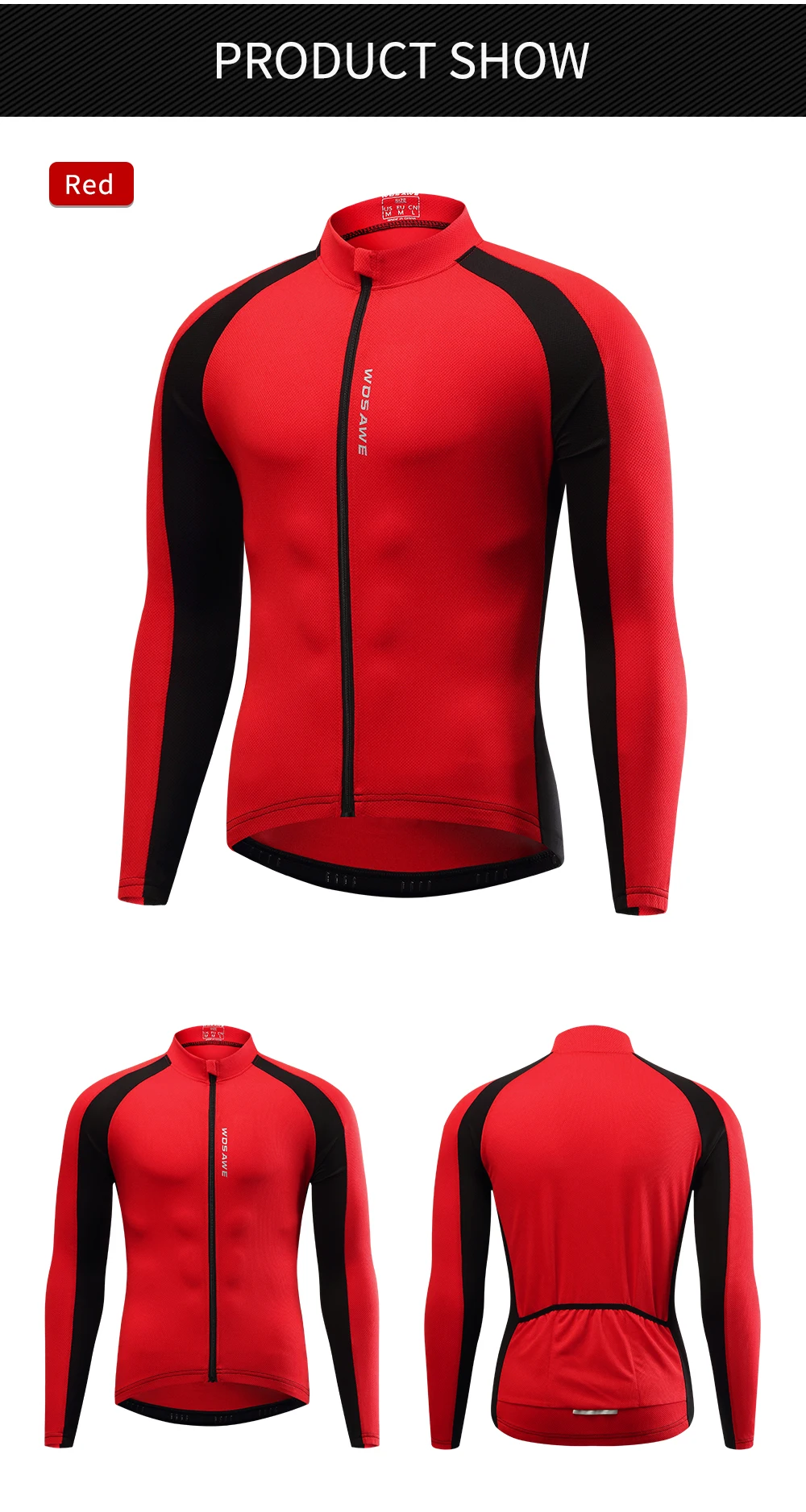 WOSAWE Breathable Cycling Jersey Qick Dry MTB Bike Bicycle Shirts Men's Top clothing ciclismo Long Sleeves Jersey Running Shirts