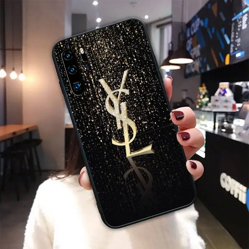 Luxury Brand Ysl Black Soft Phone Case Cover For Huawei P9 Lite 16 17 P 10 P Pro P30 P40 Lite P Smart 19 Funda Mobile Phone Cases Covers Aliexpress