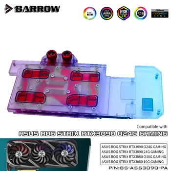 شراءبارو GPU كتلة المياه ل ASUS ROG STRIX RTX 3090 / 3080 الألعاب ، بطاقة الرسومات ، غطاء كامل ARGB 5 فولت تأثير الضوء ، BS-ASS3090-PA