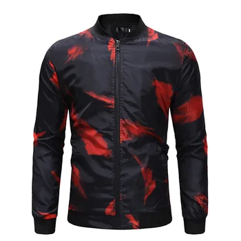 

Fall Winter 2020 New Menswear Fashion Print Casual Plus Size Men Stand Collar Flower Mens Jacket