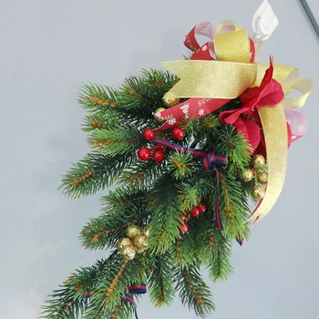 

1pc Christmas Wreath Pine Branch Pendant Hanging for Decoration Green