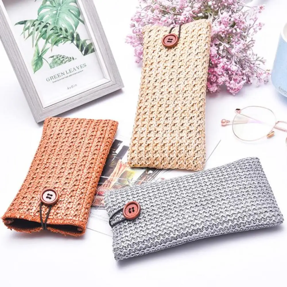 2020 Glasses Bag Female Anti-pressure Portable Simple Retro Korean Sun Sunglasses Storage Cloth Pocket Buckle Eyeglass Bag