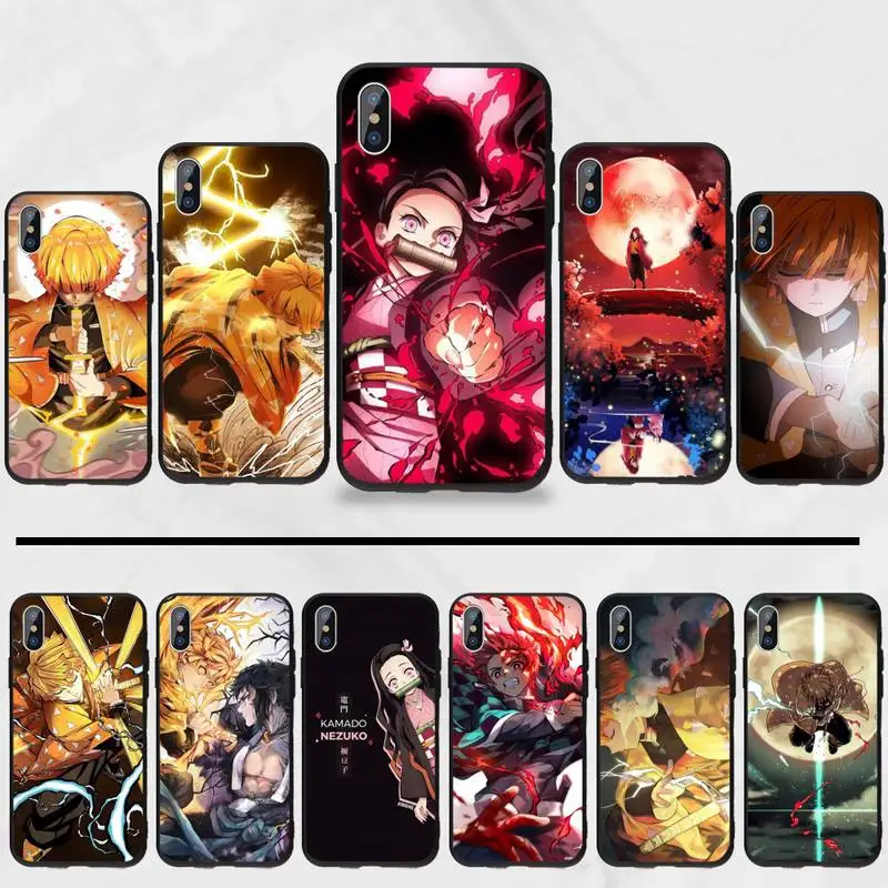 Demon slayer Blade of Ghost Destruction черный чехол для мобильного телефона iphone 5 5s 5c se 6 6s 7 8 plus x xs xr