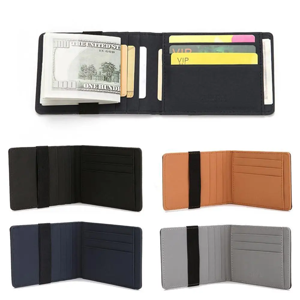 Men Credit Card Holder Minimalist RFID Blocking Wallet Card Holder Slim Wallet RFID Blocking Men Secure Faux Leather Bag Wallets