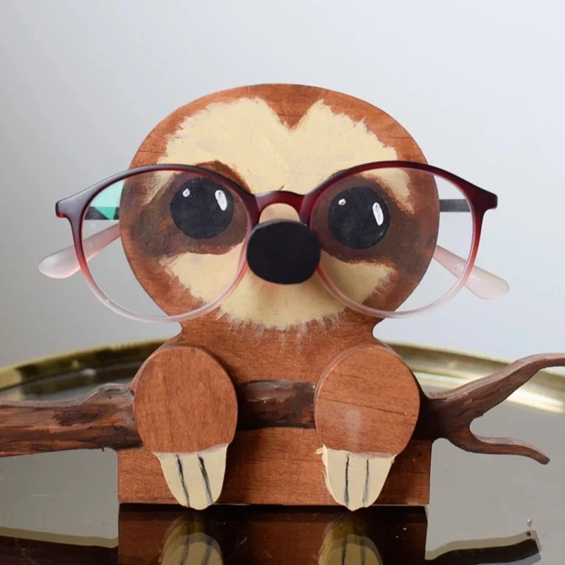 Fun Hand Craft Storage Office Desk Animal Sunglasses Holder Living Room  Wooden Stand Eyeglass Stand Cute