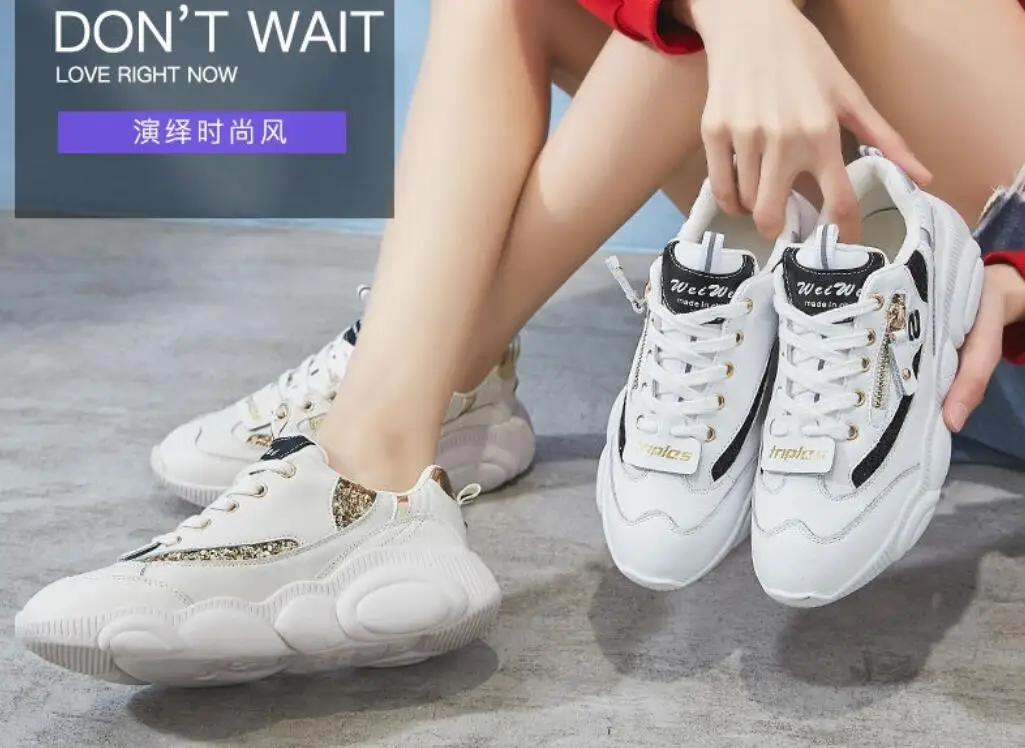 WGZNYN NEW High Quality Trainers Women Platform Sneakers Women Breathable Casual Shoes Woman Chunky Sneakers Zapatos De Mujer W4