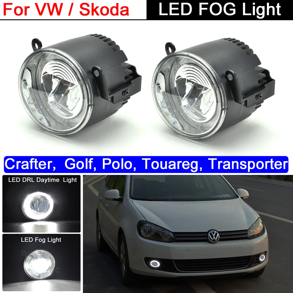 Front Bumper Led Light With Halo Daytime Running Light For Vw Crafter Polo Touareg Transporter For Skoda Fabia - Signal Lamp - AliExpress