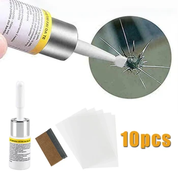 

Hot Sale 10x Car Windscreen Windshield Glass Nano Repair Kit For Chips Cracks Scratches Sleeved Razor Blade