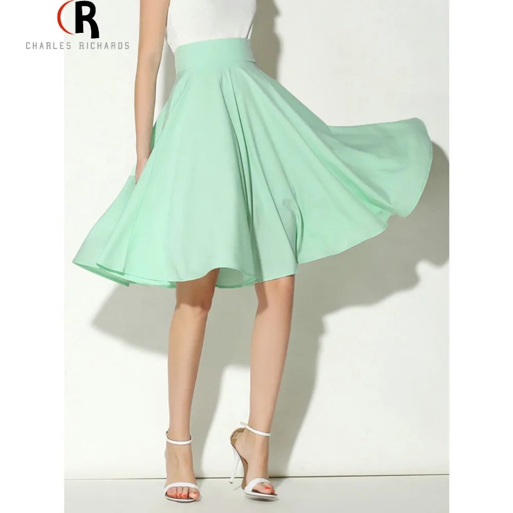 

2018 Summer High-waisted hua bing qun Retro Casual Medium-length Skirt Bohemian Skirt