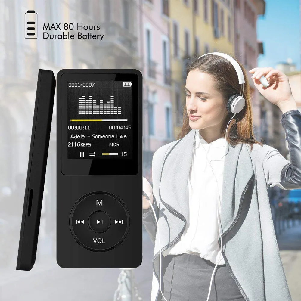 Portable MP3 Player LCD Screen FM Radio Video Hifi Movies E-Books Music Players Built In Microphone not includ capacity | Электроника