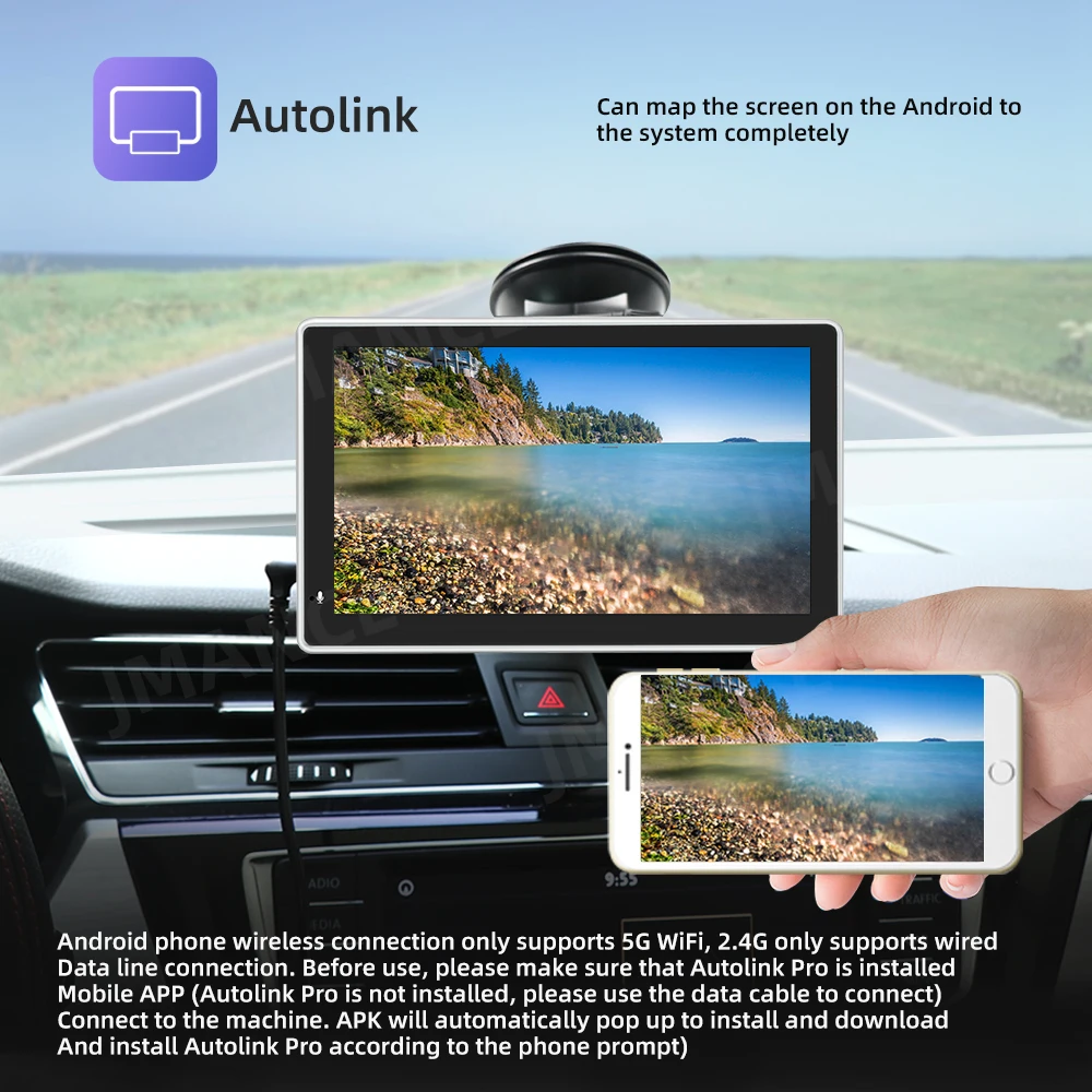 7 Inch Touchscreen Auto Draagbare Draadloze CarPlay Tablet Android Radio Multimedia Bluetooth Navigatie HD1080 Stereo Linux_voghion.com