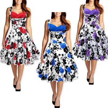 

Madam clothing OWLPRINCESS 2020 New Women's Vintage Printed Slim-Fit Large Swing Dress