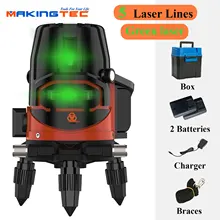 

MAKINGTEC 2/3/5 Cross Lines Laser Level Automatic Self Leveling 360 Horizontal & Vertical Indoor Outdoor Receiver Auto Line Lase