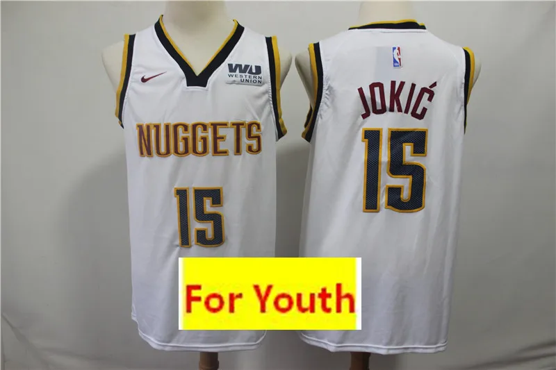 2 Молодежный бейсбольный мяч Денвер Аллен Айверсон#15 Nikola Jokic#27 Jamal Murray Детские майки - Цвет: 2