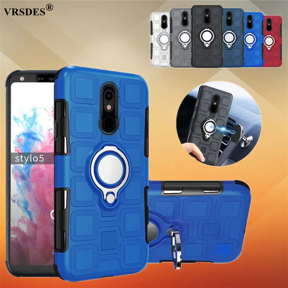 Luxury Armor Case For LG Q Stylo4 Stylus Stylo5 Ring Holder V30 3 Stylo 5 4 Kickstand Magnetic Cover | Мобильные телефоны и