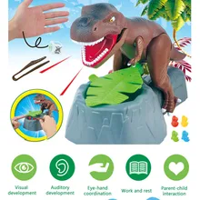 Jouet électrique de dinosaure mordant à la main, jouet délicat, modèle d'effet sonore, Double bras mobile, jeu interactif Parent enfant