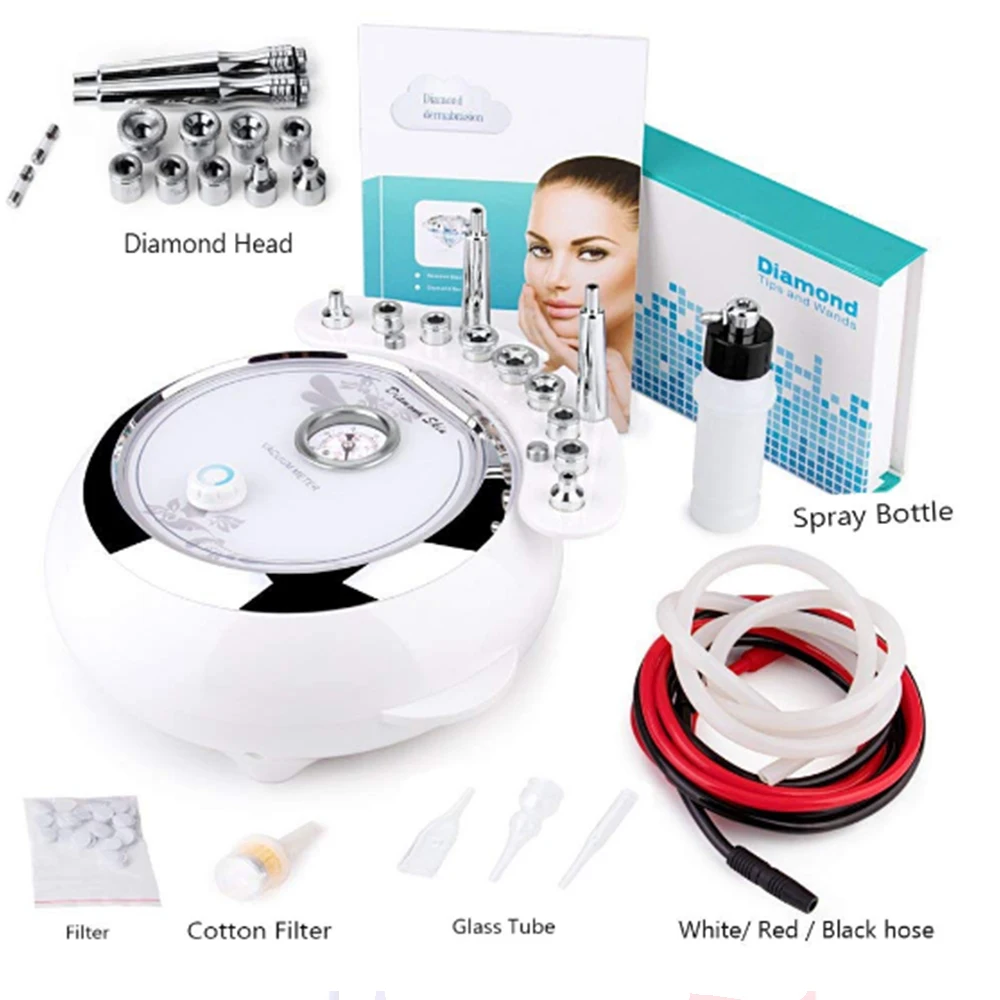 foyying 3 in 1 Diamond Microdermabrasion Machine Big Suction Facial Peeling Care Salon Equipment Vacuum Spray For Personal Home
