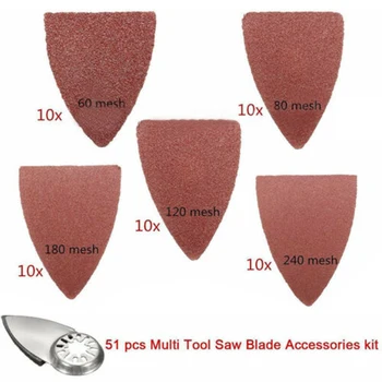 

50pcs Triangle Sanding Paper 60-240 Grit Grinding Polishing Alumina Sander Pad