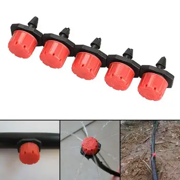 

100pcs 1/4 Inch Adjustable Micro Flow Dripper Drip Head Water Dropper Plastic Dripper Home and Garden Accessories