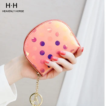 

Women PU Leather Mini Laser Small Short Coin Purse Female Cute Student Niche