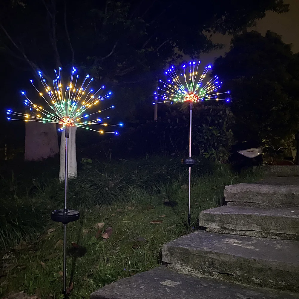 Solar 150/120/90 LED Firework Lights Dandelion Fairy String Garden Outdoor US 