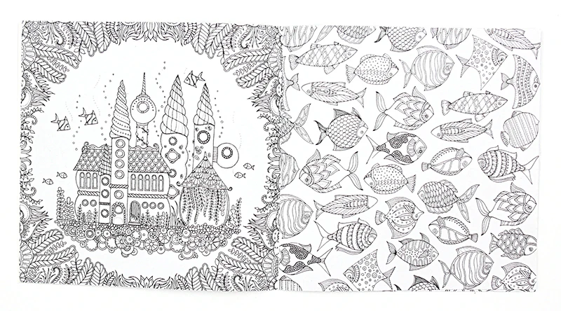 Книжка раскраска Потерянный океан 1 шт. 24 страницы|books for children|coloring bookdrawing art book |