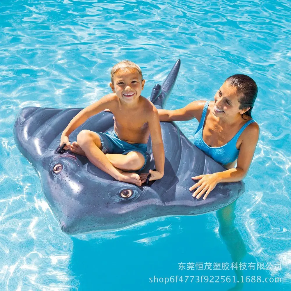 

Factory Direct Selling PVC Inflatable Cartoon Flounder Floating Row Water Animal Inflatable Floating Bed Adult Water Riding