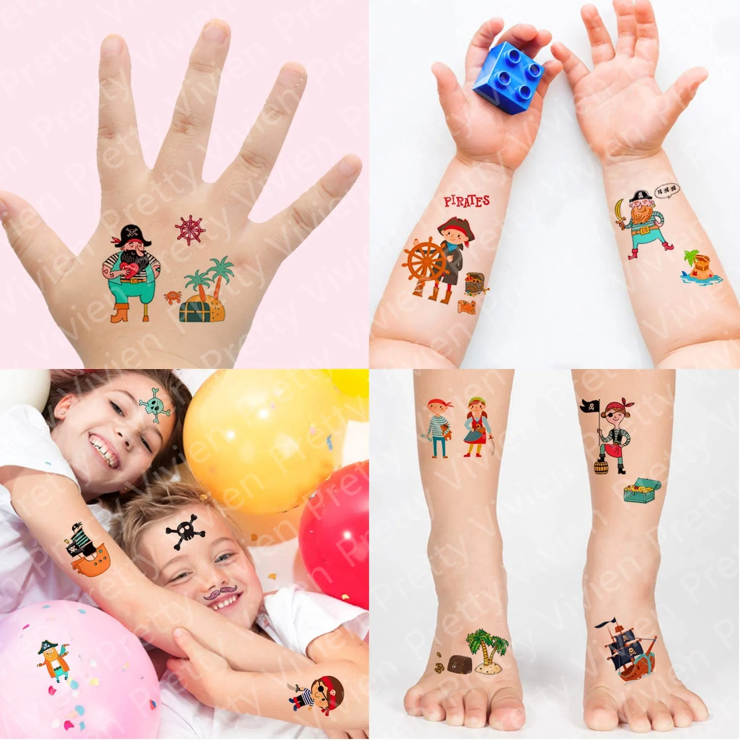 12pcs Fake Tattoo Stickers Cartoon Temporary Tattoo Kids Children Hands Arm DIY Body Art Tatuaze Dla Dzieci Tatuajes Temporales view 3