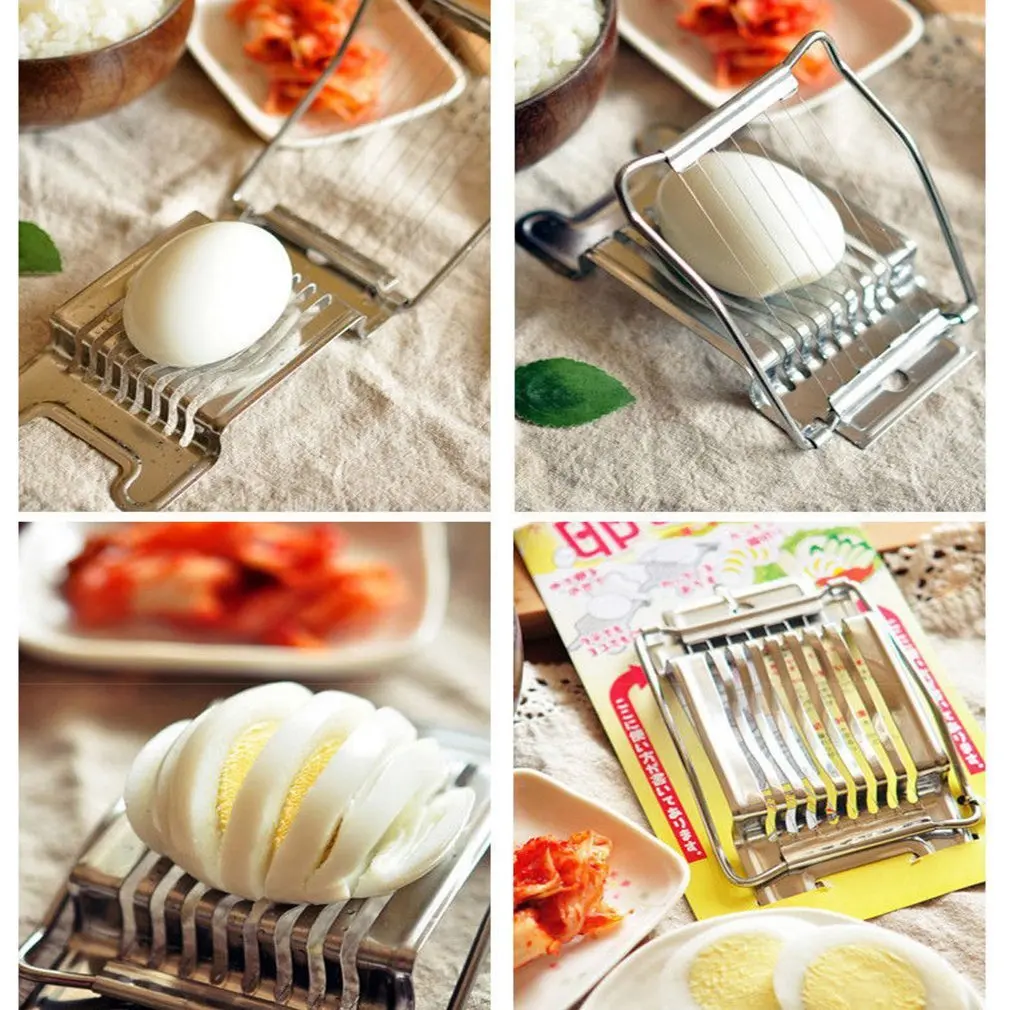 1Pc Stainless Steel Boiled Egg Slicer Cutter Fruit Vegetable Chopper Kitchen