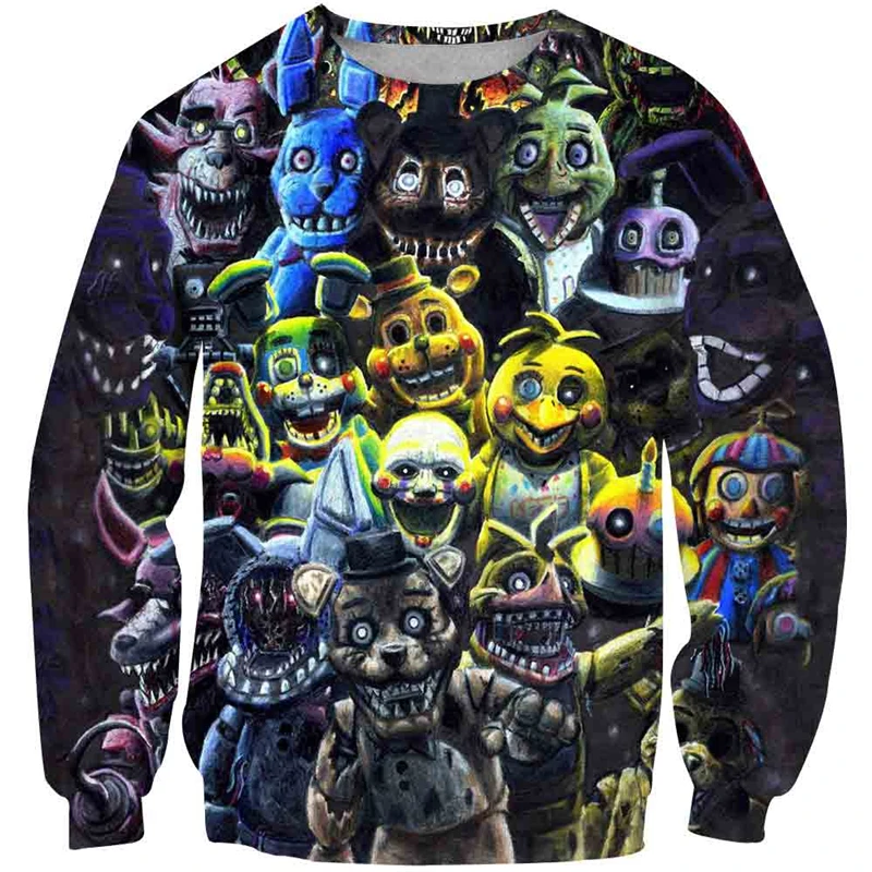 

3D Five Nights at Freddy Print O-neck Pullover Children Hoodies Boys/Girls Clothes Kid's Sweatshirt Kpop FNAF Cartoon Anime Tees