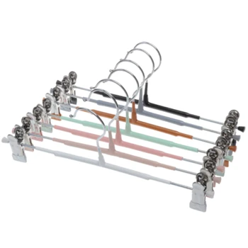 

28cm 10 pcs/lot Multifunctional Trousers Rack Clothes Hanger for Dress Skirts Household Plastic Pants Hangers with Clips