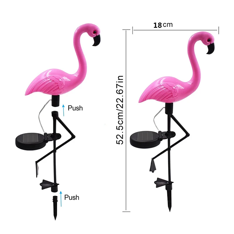 best outdoor solar lights 2PCS Flamingos Garden Decor Lights Waterproof Outdoor Solar Stake Lawn Light For Patio Lawn Pathway Landscape Lighting Decor solar powered led wall light