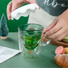 Urijk 3D прозрачное двойное анти-обжигающее Стекло Рождественская елка звезда чашка кофе чашка молоко сок чашка Детский Рождественский подарок 1 шт