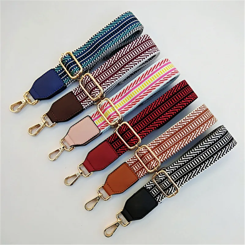 

High Quality Adjustable Shoulder Hanger Handbag Straps Bags Belt Accessories for Women Rainbow Decorative Strap Obag