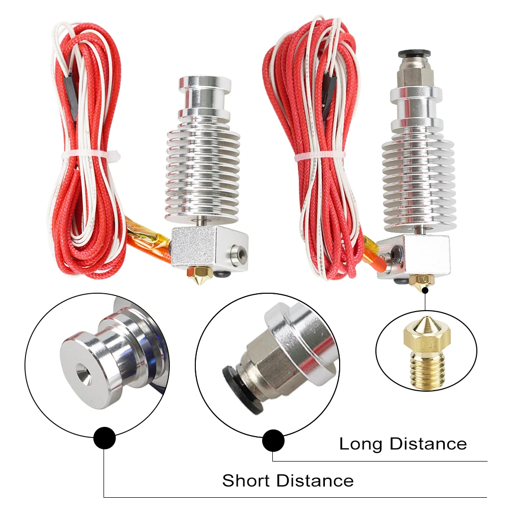 V6 экструдер j-головка Hotend с вентилятором PTFE трубка 0,4 мм удаленные части для 1,75 мм 3 мм нити 3d принтер Часть термисторы 12 В 40 Вт