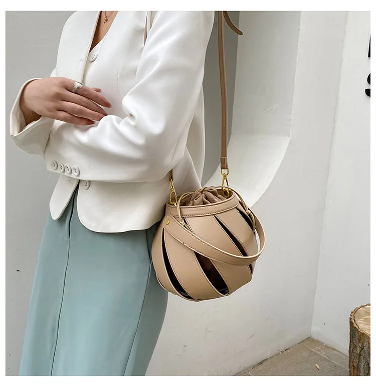 round leather handbolsa