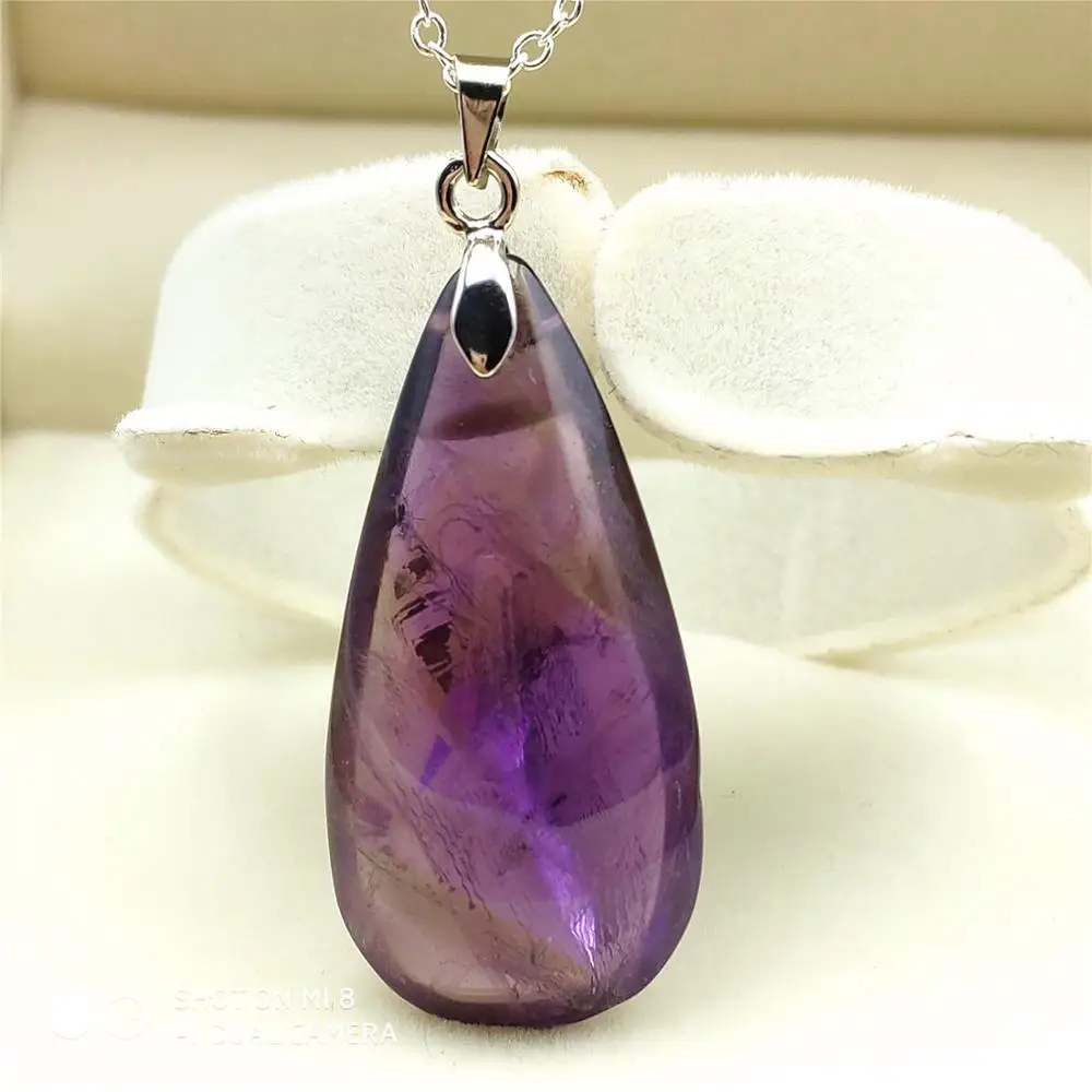 

High Quality Natural Ametrine Quartz Purple Yellow Gemstone Women Pendant 39x19x10mm Oval Rare Stone Love Gift Necklace AAAAA