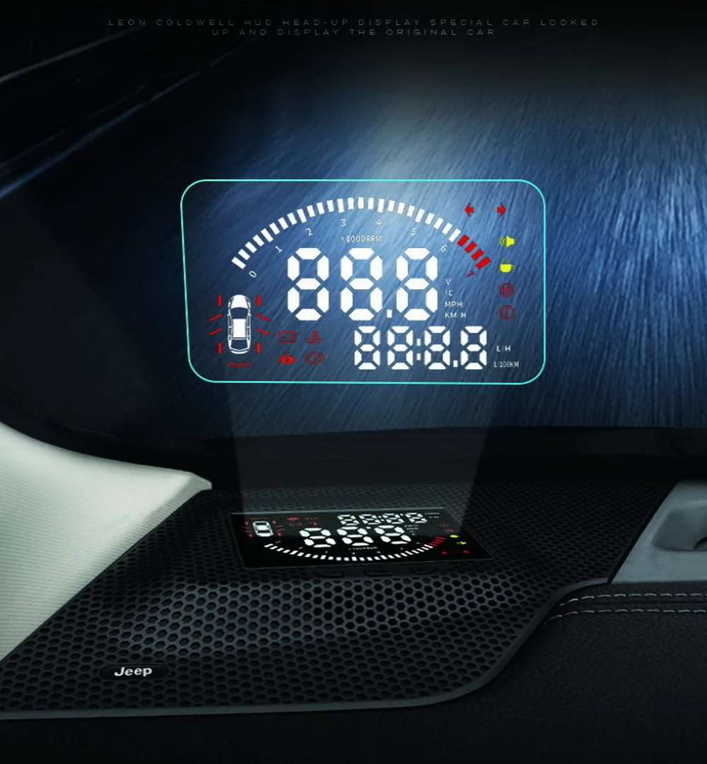 Liandlee Автомобильный дисплей HUD для Jeep Cherokee HD проектор экран превышение скорости оповещение сигнализация детектор