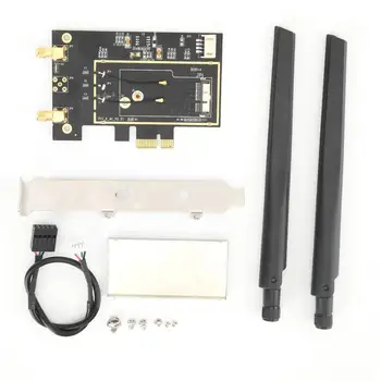 

New Wireless Network Card Adapter Card M.2 NGFF to PCI-E Dual Antenna for BCM94360/BCM4322