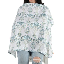 Outdoor Breathable Privacy Adjustable Neckline Maternity Cotton Blend Breastfeeding Towel Baby Nursing Cover Apron Stylish Shawl