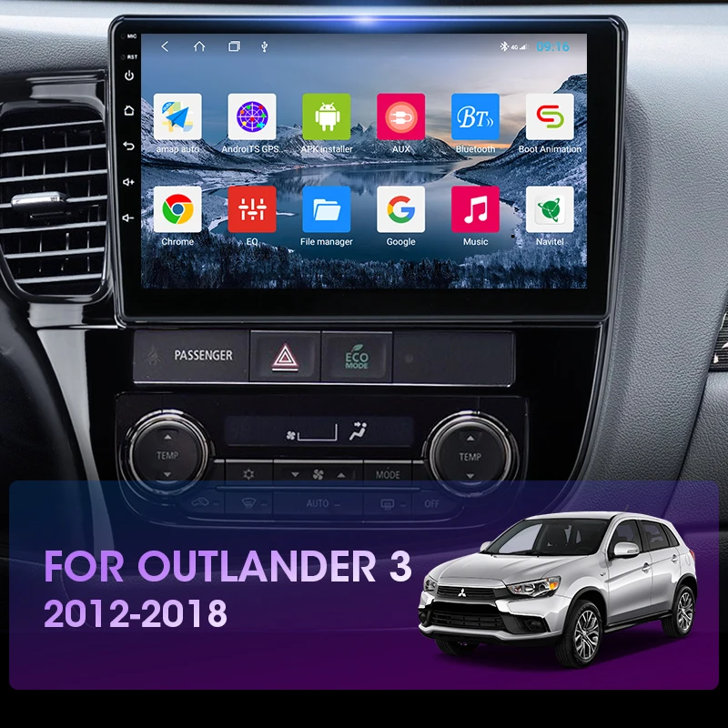 Vtopek 4G + 64G Android автомобильное радио для Mitsubishi Outlander 3 2013 2018 Wifi навигация GPS сенсорный