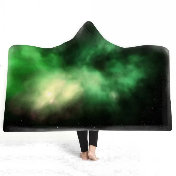 Color-22 Космическое Галактическое одеяло, ночное небо, 3D принт, звезды, с капюшоном, пледы, одеяло, для взрослых, домашнее, теплое, толстое, одеяло, пригодное для носки, шерпа, одеяло - Цвет: Color-22