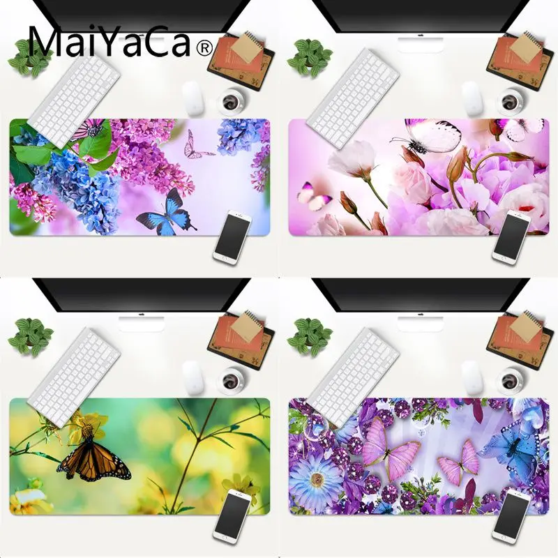 

MaiYaCa Flowers and Butterflies DIY Design Pattern Game mousepad Gaming Mouse Pad Large Deak Mat 700x300mm for overwatch/cs go