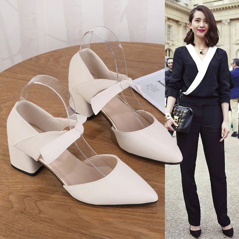 

Korean-style Pointed-Toe Bow High Heel Shoes 2019 New Style Elegant Fashion Shoes Students Hipster Comfortable Loafers