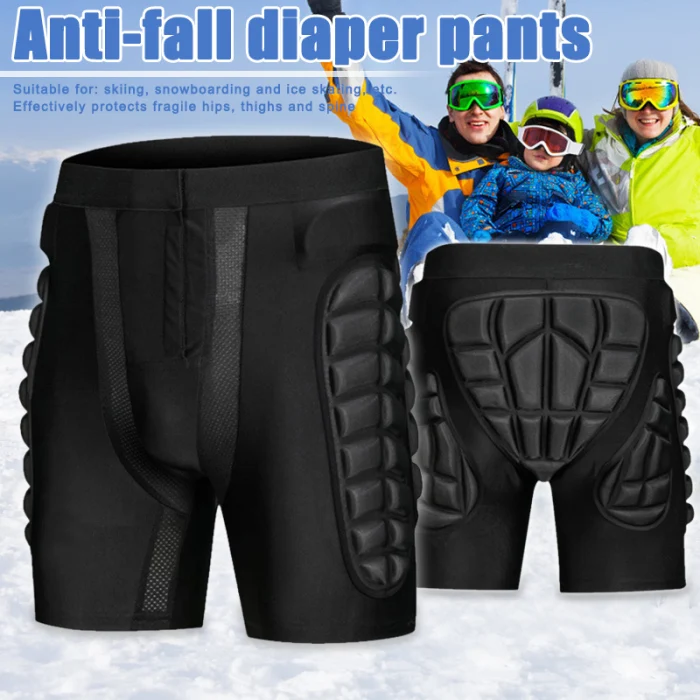 Newly Winter Breathable Sports Skiing Shorts Protective Hip Bottom Padded for Ski Snow Skate Comfortable Soft Hip Protect Shorts