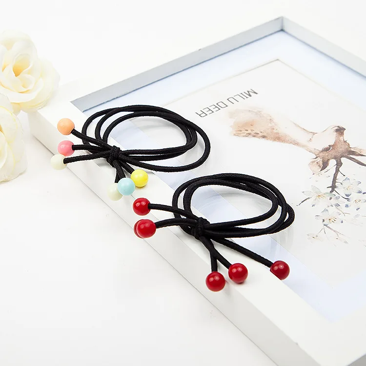 Корейский стиль, аксессуары для волос, головной убор, красная маленькая вишневая лента для волос, лента для волос, три в одном, бант, красная бусина, Детская повязка для волос, Hodo He