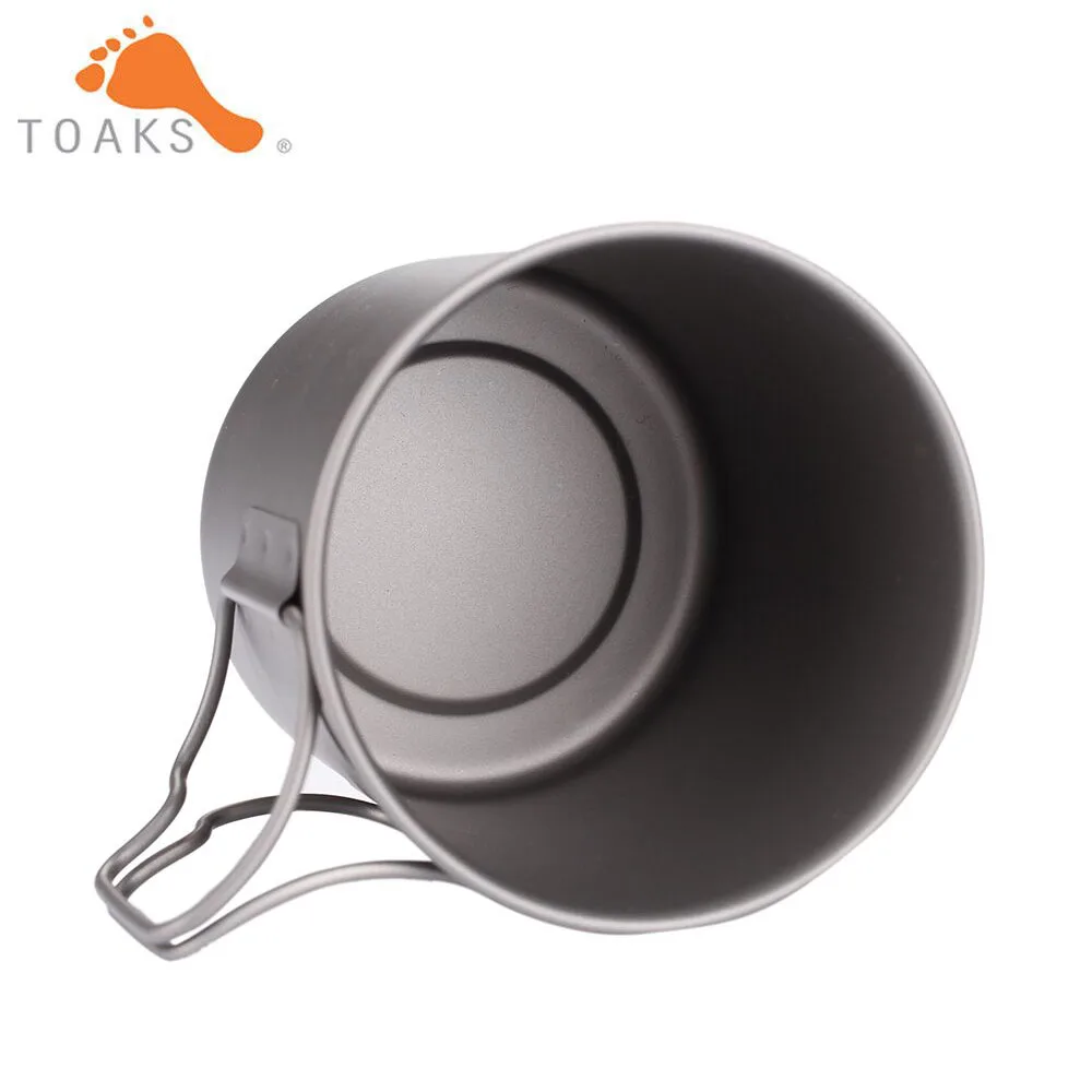 TOAKS Titanium Cup Coffee Tea Mug Ultralight For Outdoor Camping Tableware Without Lid Foldable Handle 450ml 60g CUP-450 4