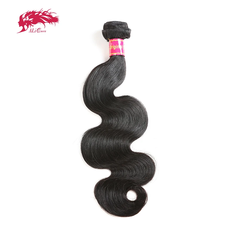 Body Wave Human Hair Bundle 1pc Brazilian Virgin Hair Weave Ali Queen Human Extension Natural Color Double Drawn 34inch