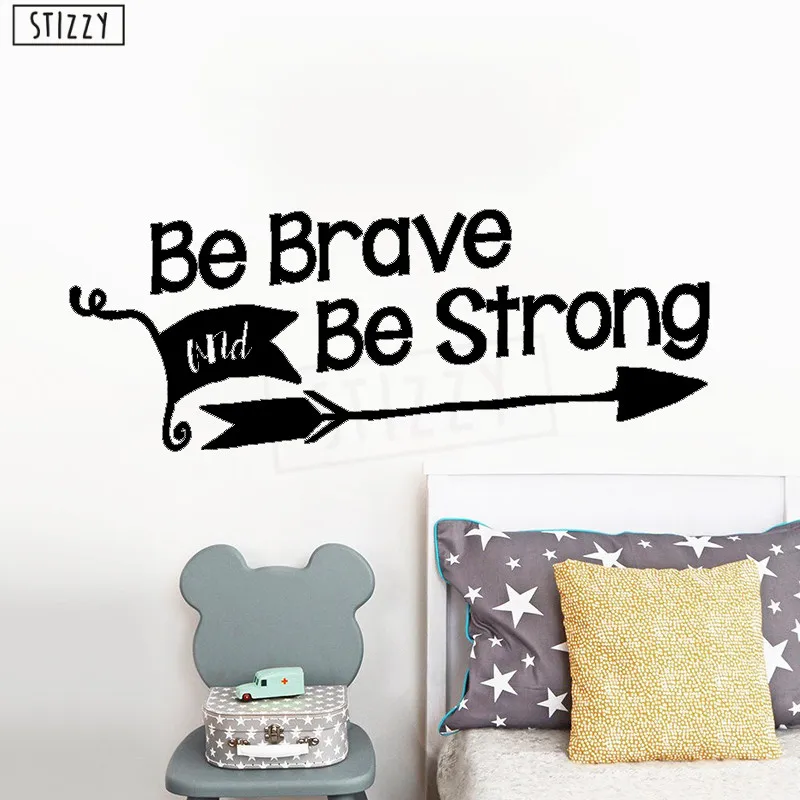 Настенная Наклейка stizzy Quote Be Brave Strong виниловые наклейки на стену для детской