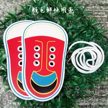 1 шт. Детские деревянные игрушки Детские обучающие игрушки Монтессори для малышей Обувь На Шнуровке Для раннего образования обучающие средства Монтессори